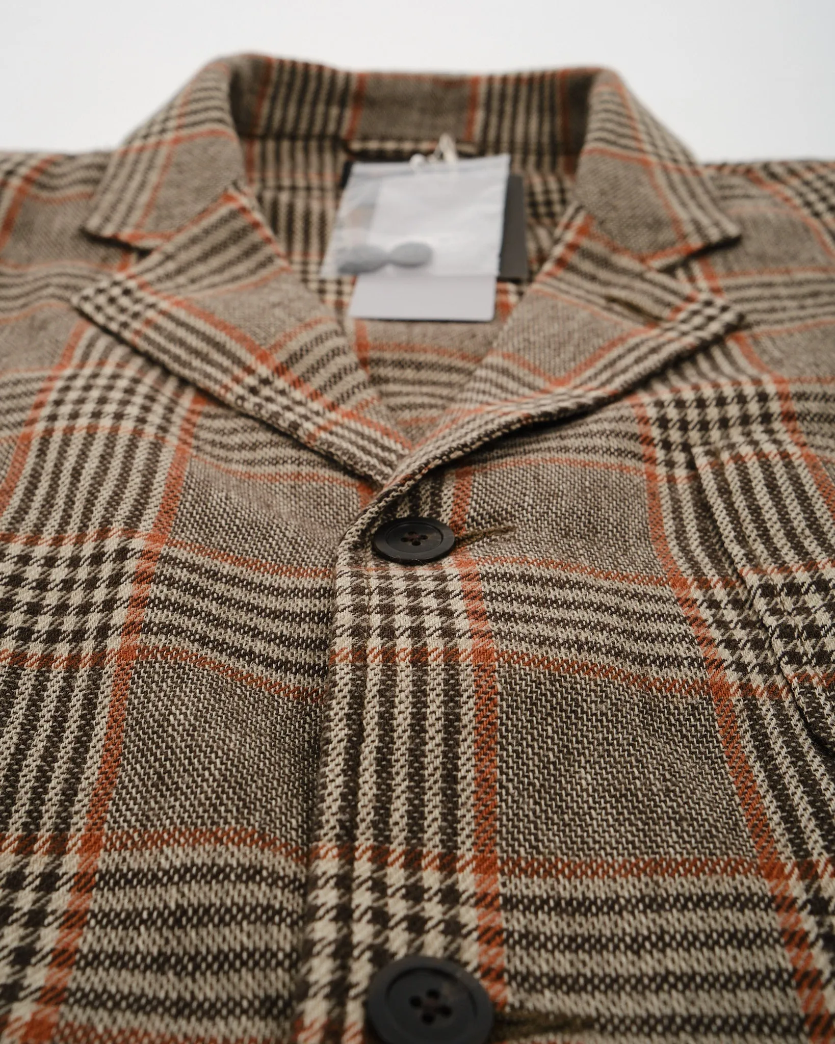 4B Cuffs Jacket Wool Linen Cotton Glen Plaid