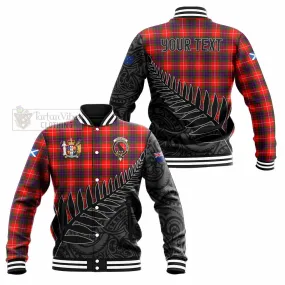 Abernethy Crest Tartan Baseball Jacket with New Zealand Silver Fern Half Style
