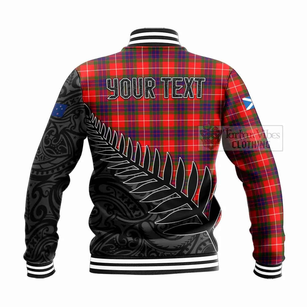 Abernethy Crest Tartan Baseball Jacket with New Zealand Silver Fern Half Style