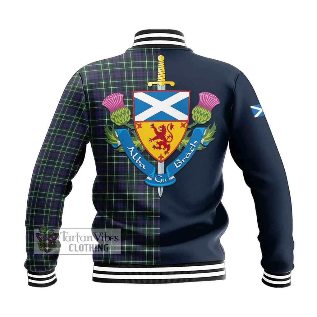 Allardice Tartan Baseball Jacket Alba with Scottish Lion Royal Arm Half Style