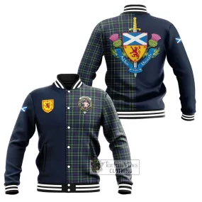 Allardice Tartan Baseball Jacket Alba with Scottish Lion Royal Arm Half Style