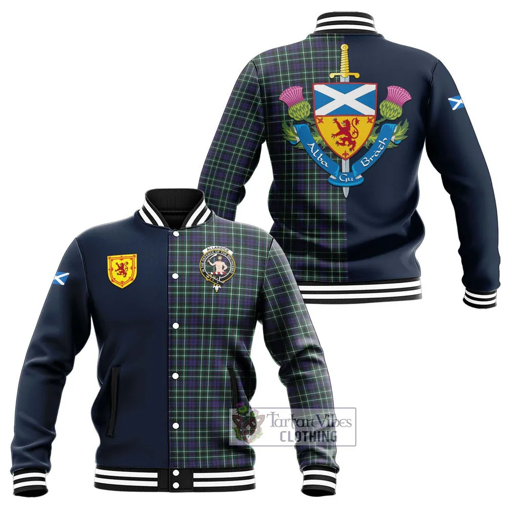 Allardice Tartan Baseball Jacket Alba with Scottish Lion Royal Arm Half Style