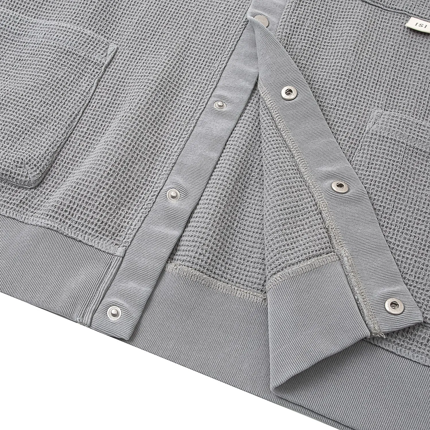 A[S]USL PIGMENT DYE WAFFLE CARDIGAN-GREY