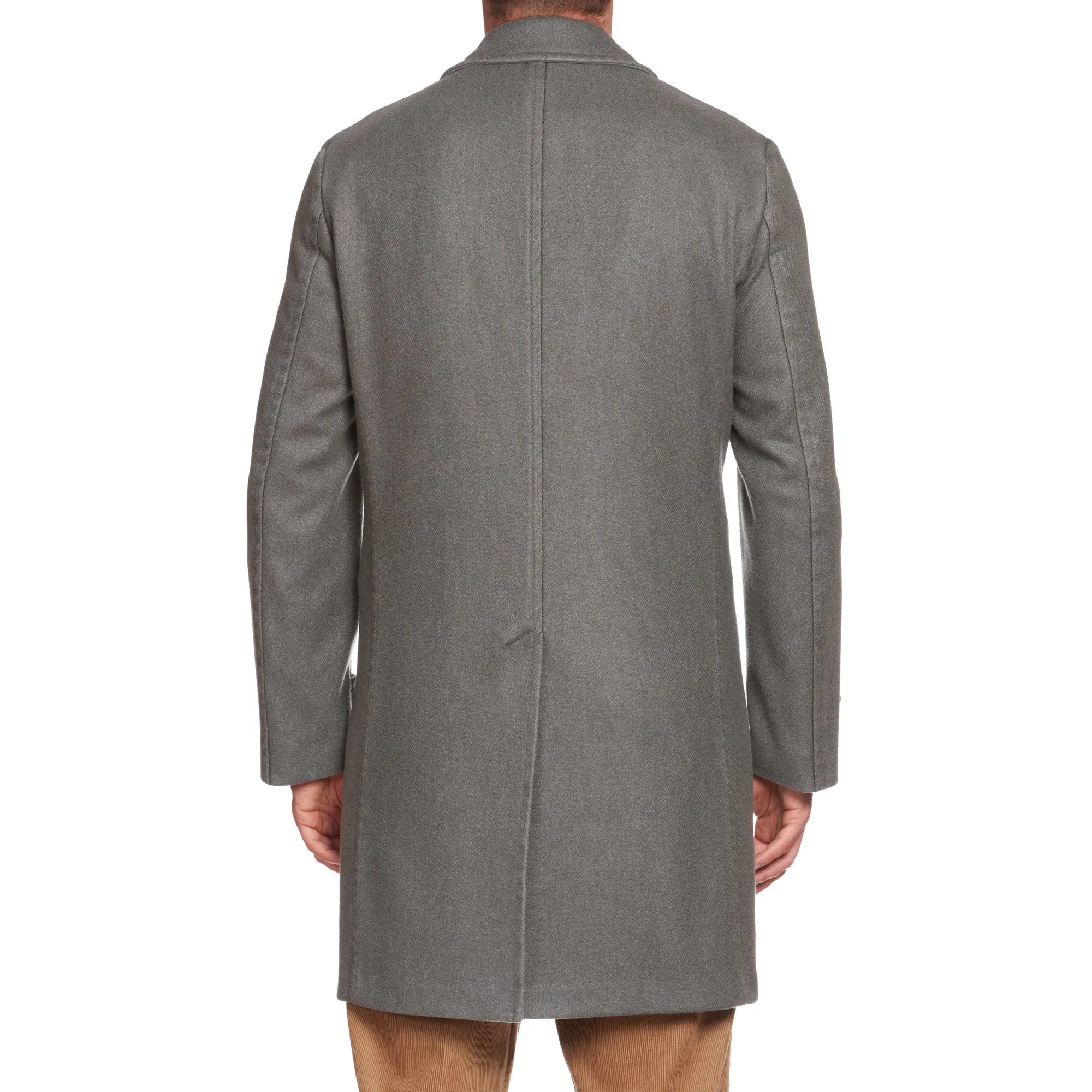 BOGLIOLI Milano Gray Virgin Wool Blend Flannel Unlined Coat EU 48 NEW US 38