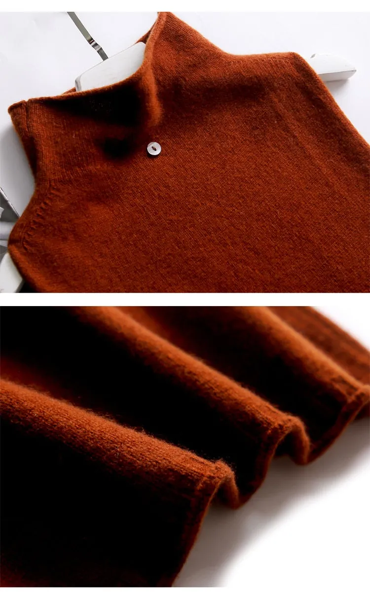 Cashmere Vest Knitted Loose Sweater 100% Wool Vest Autumn And Winter Knitted Loose Sleeveless Women's Pullover Sweater