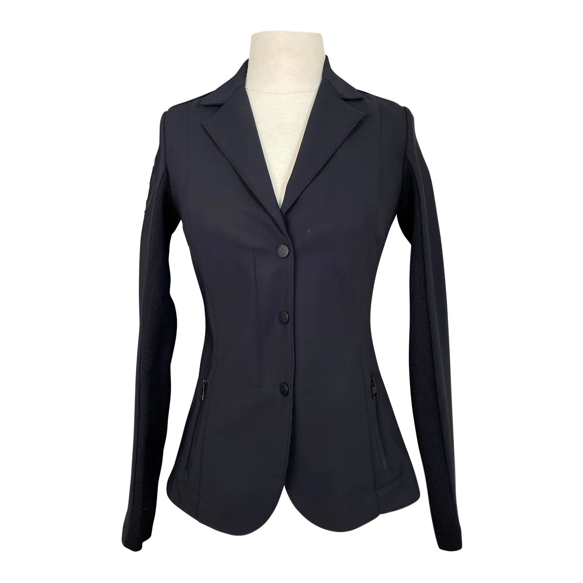Cavalleria Toscana R-EVO Light Tech Zip Knit Show Jacket in Black w/Gold - Women's IT 38/US 4