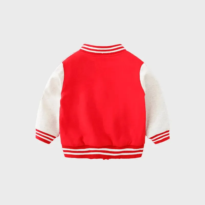 Children's Cardigan Jacket Baseball Sweater Set