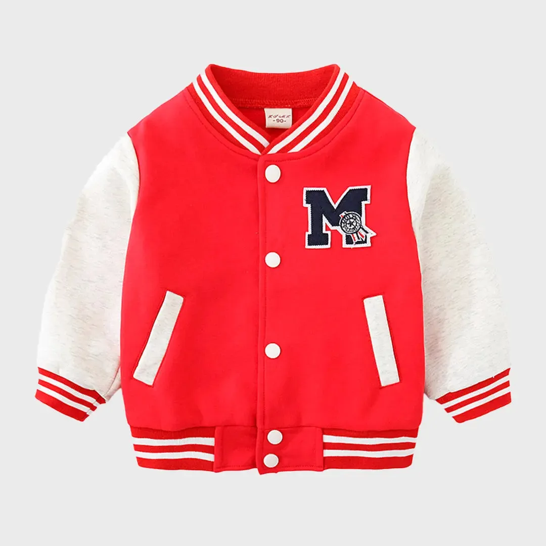 Children's Cardigan Jacket Baseball Sweater Set