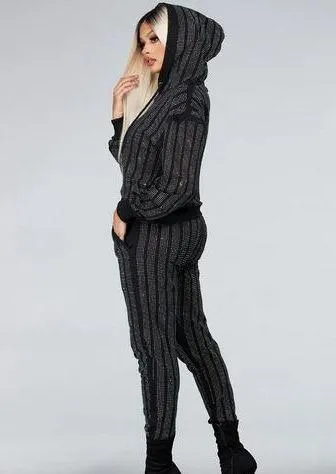 Devora Rhinestone Embellished Sweatshirt And Matching Sweatpants