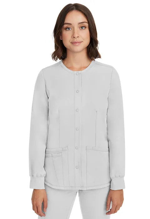 HH Works by Healing Hands Women's Megan Button Front Solid Scrub Jacket 5500