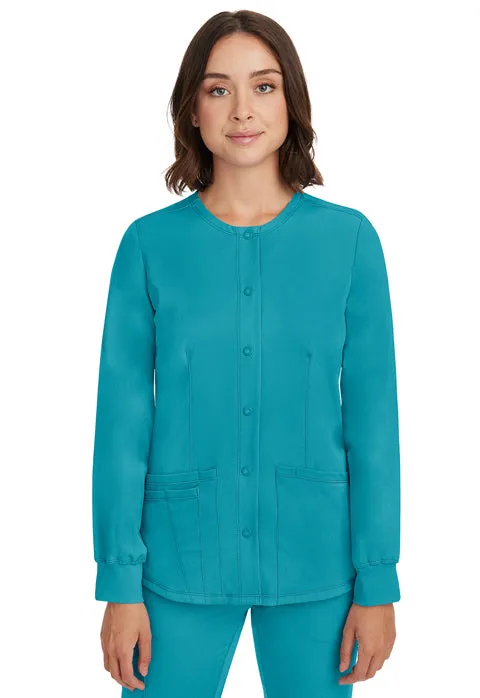 HH Works by Healing Hands Women's Megan Button Front Solid Scrub Jacket 5500