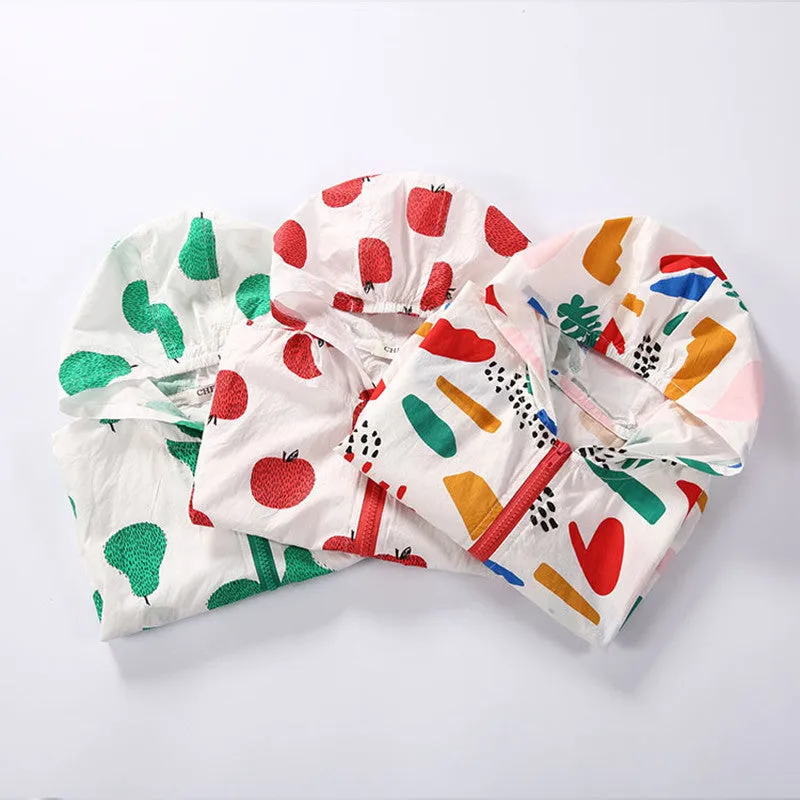 Lightweight Summer Hooded Printed Fruits Outerwear Jacket for Kids - Free Shipping to N.A.