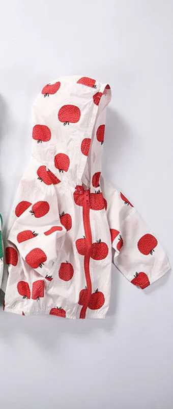 Lightweight Summer Hooded Printed Fruits Outerwear Jacket for Kids - Free Shipping to N.A.