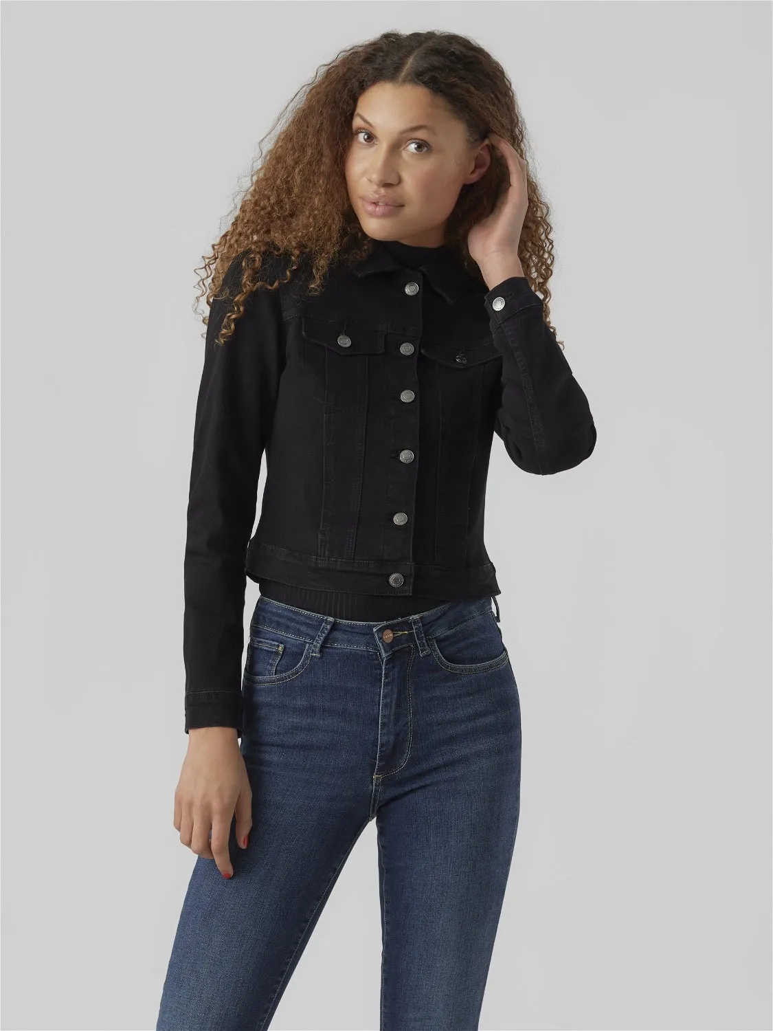 Luna Slim Denim Jacket - Black