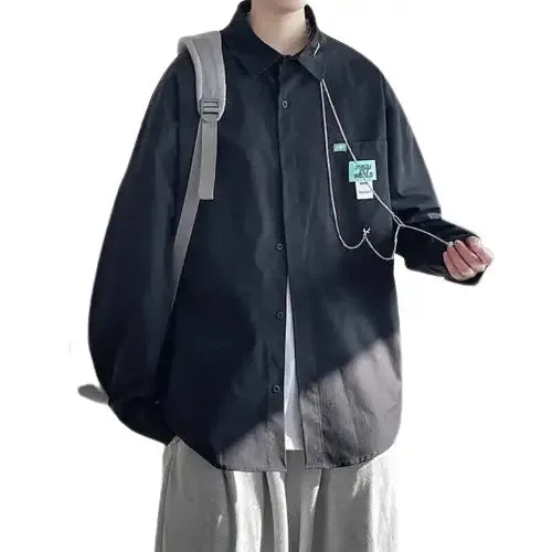 Metal Pendant Long Sleeve Shirt