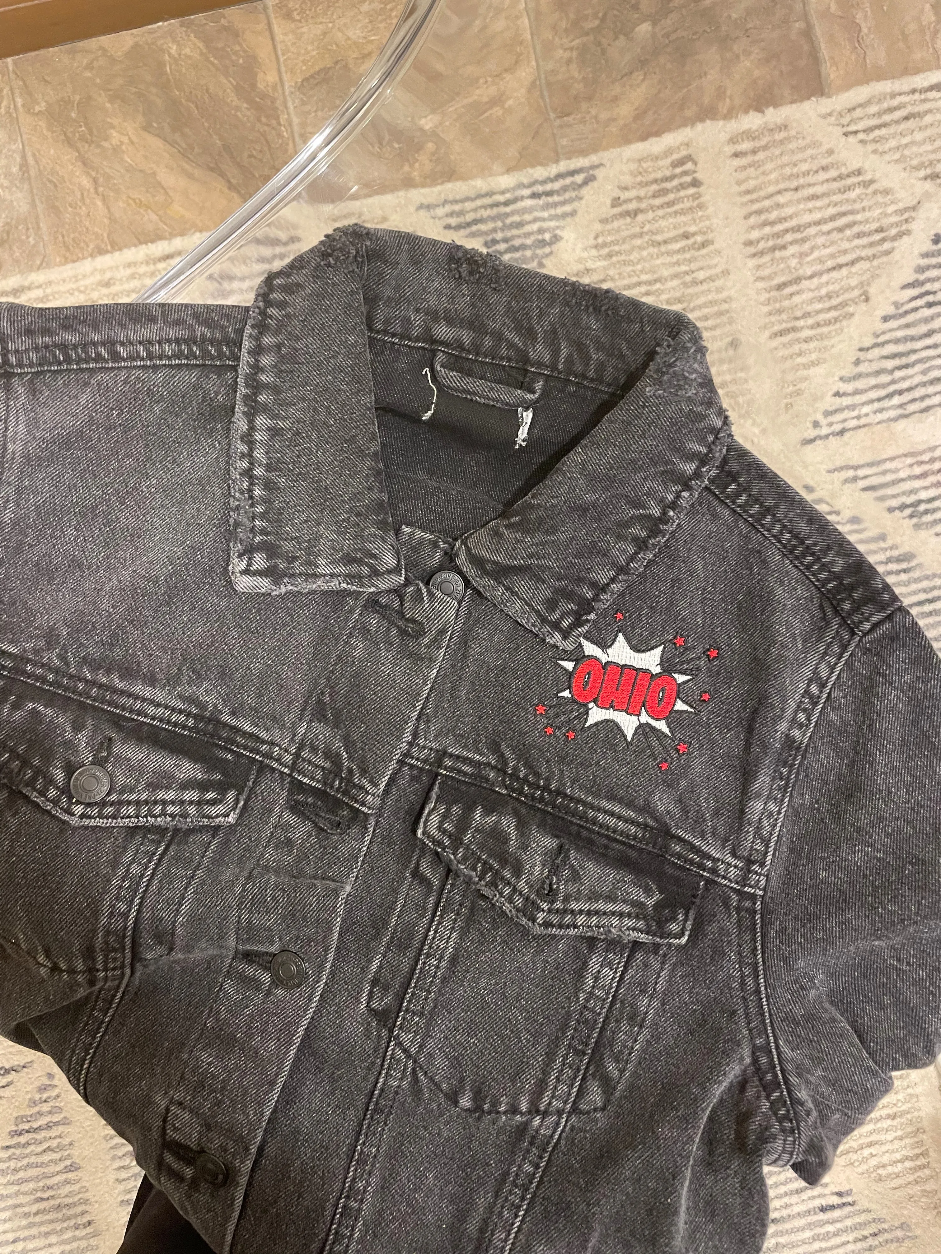 Ohio Burst Embroidered Jean Jacket
