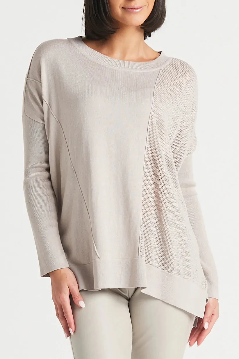 PIMA COTTON NU TEXTURED CREWNECK SWEATER PLANET 164K