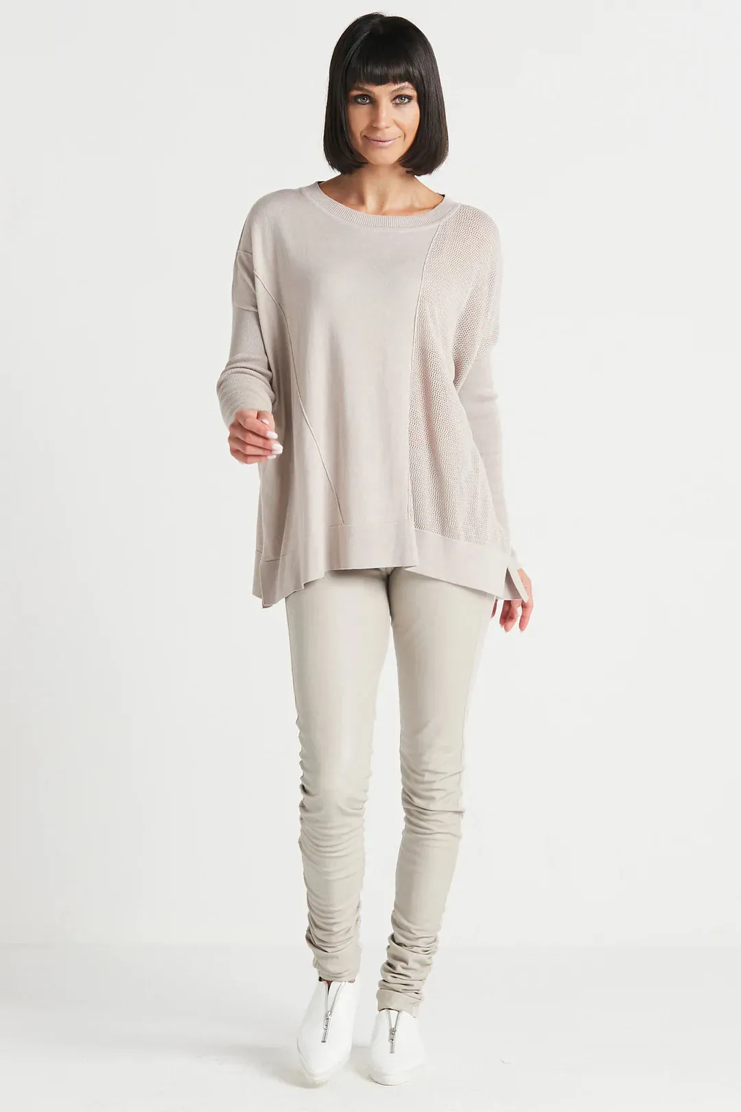 PIMA COTTON NU TEXTURED CREWNECK SWEATER PLANET 164K