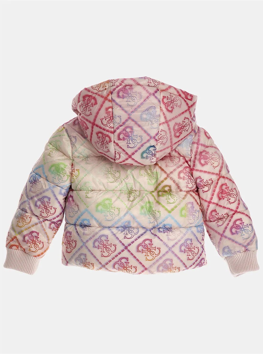 Pink Multi Hooded Padded Jacket (2-7)