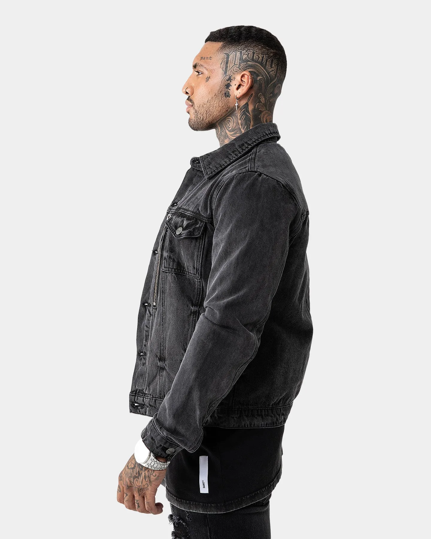 Saint Morta Codex Denim Jacket Vintage Black