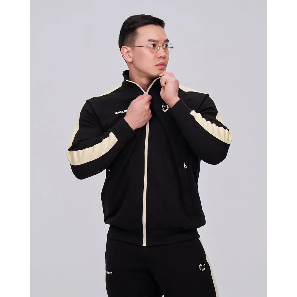 TEAMJOINED JOINED STRIPE ZIP UP-BLACK/BEIGE