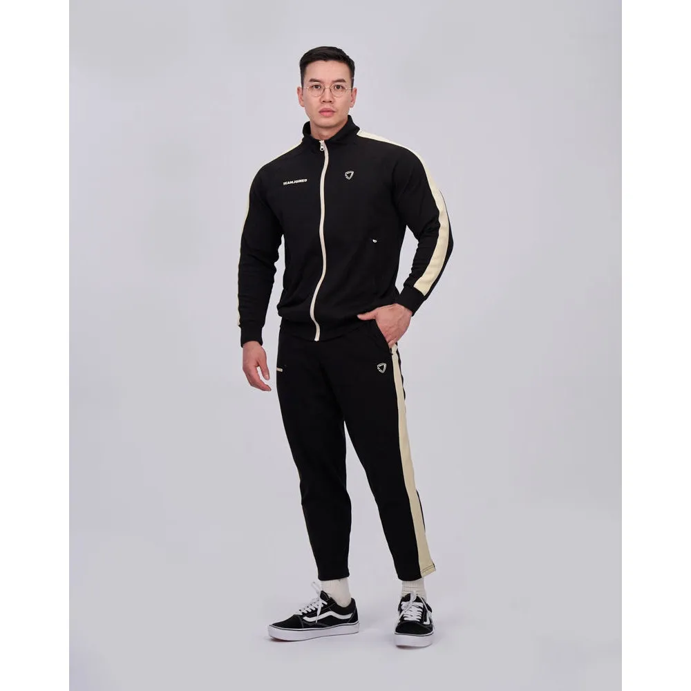 TEAMJOINED JOINED STRIPE ZIP UP-BLACK/BEIGE
