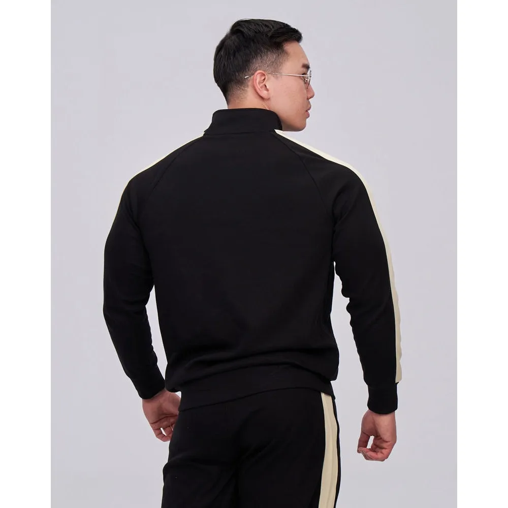 TEAMJOINED JOINED STRIPE ZIP UP-BLACK/BEIGE