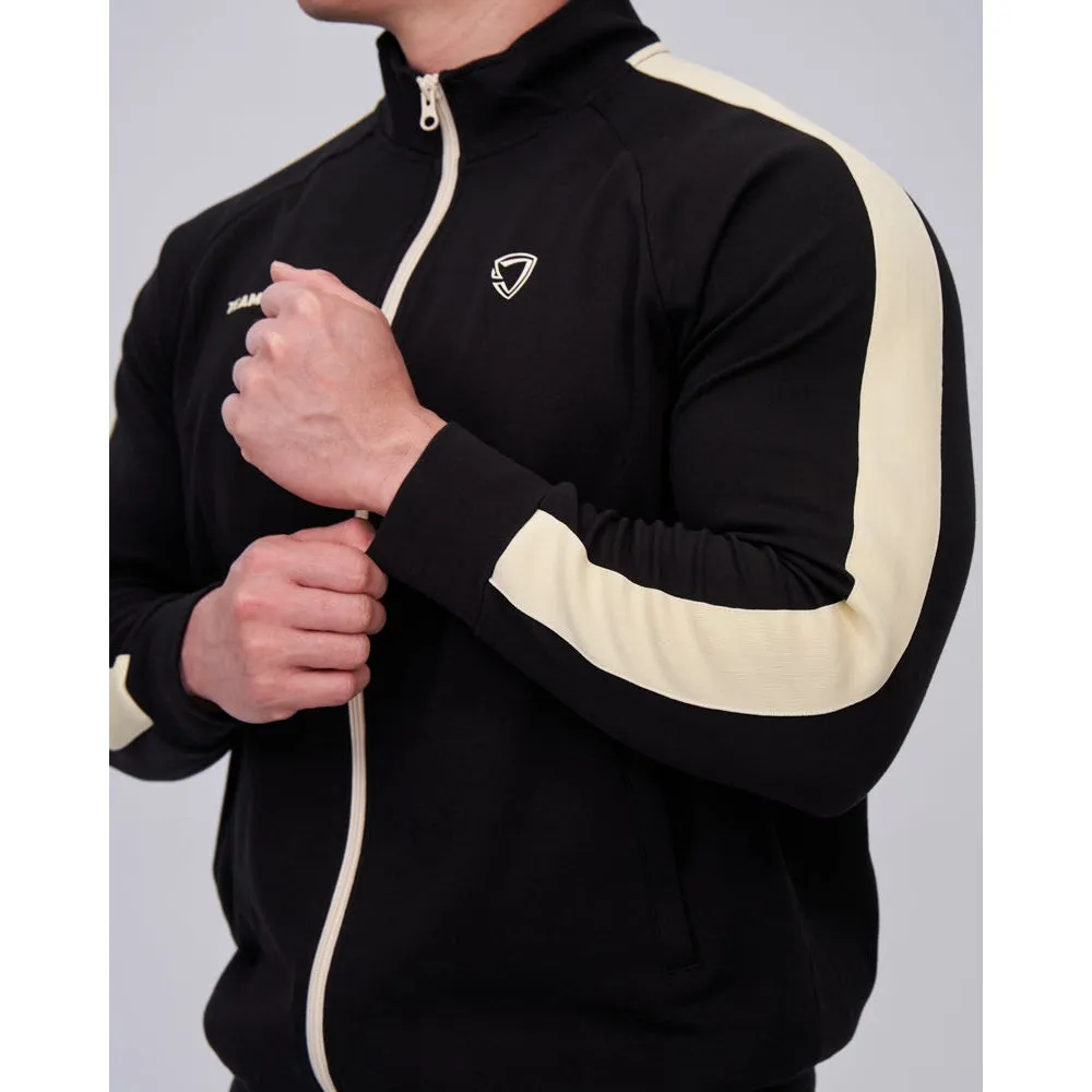 TEAMJOINED JOINED STRIPE ZIP UP-BLACK/BEIGE
