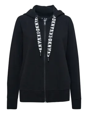 Two Tone Logo Drawcord Zip Hoodie