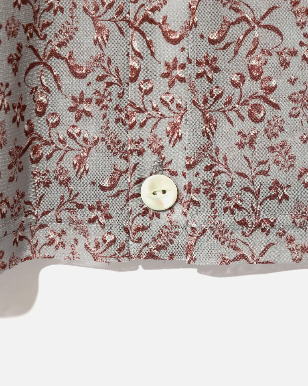 V Neck Cardigan - Poly Mesh / Floral Printed